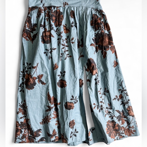FREE PEOPLE Laters Baby Midi Dress Floral Blue Women’s NWT - Size XLarge - Picture 8 of 12